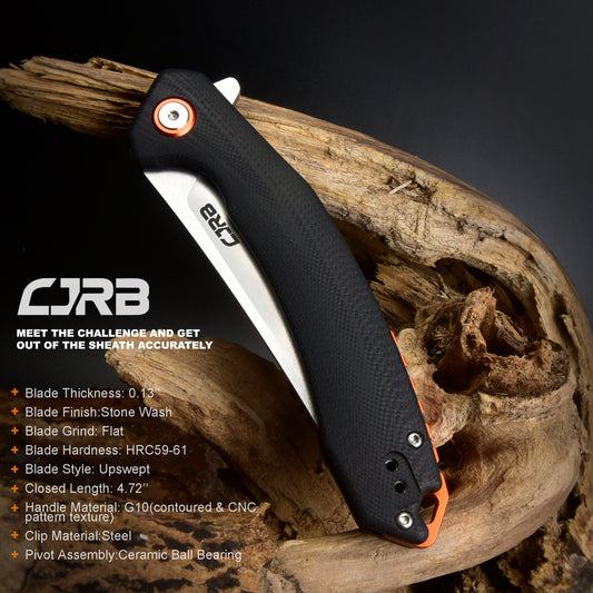 CJRB Gobi  J1906 AR-RPM9 Blade G10(contoured & CNC pattern texture) Handle Folding Knives