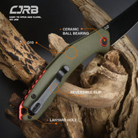 CJRB GOBI J1906 AR-RPM9 Steel Black PVD Blade G10 Handle Folding Knives
