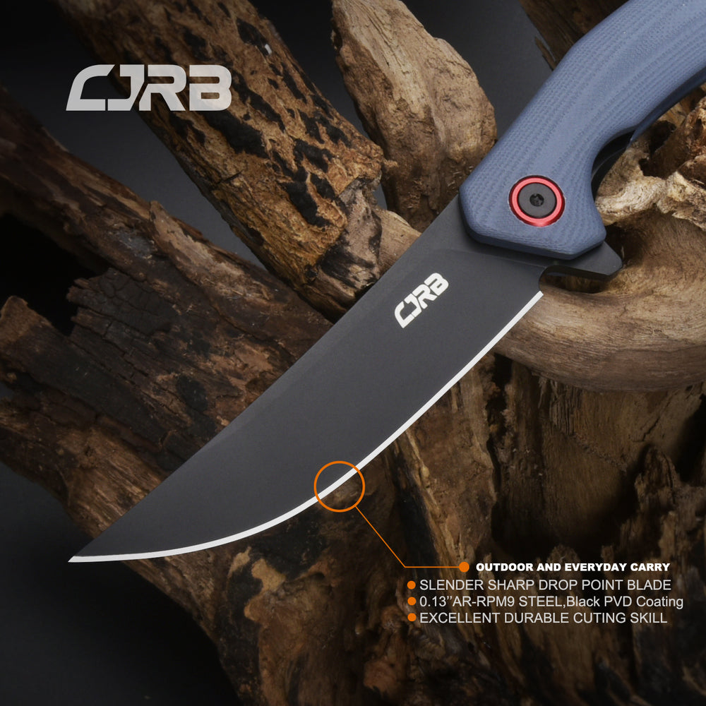 CJRB GOBI J1906 AR-RPM9 Steel Black PVD Blade G10 Handle Folding Knives