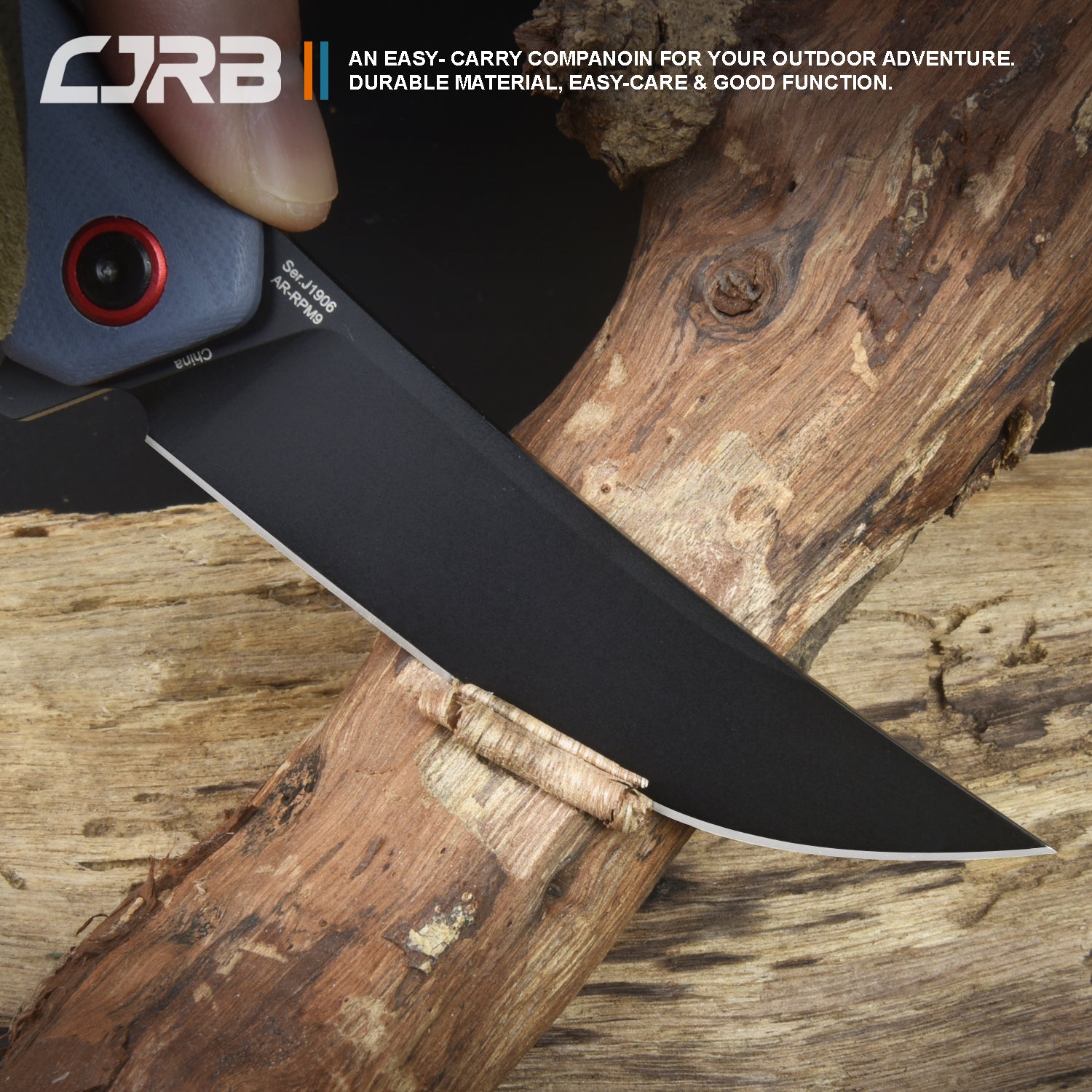 CJRB GOBI J1906 AR-RPM9 Powder Steel Black PVD Blade G10 Handle Folding Knives