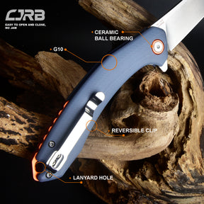 CJRB Gobi  J1906 D2 Blade G10(contoured & CNC pattern texture) Handle Folding Knives