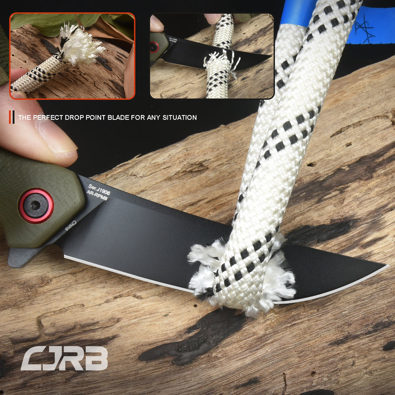 CJRB GOBI J1906 AR-RPM9 Steel Black PVD Blade G10 Handle Folding Knives