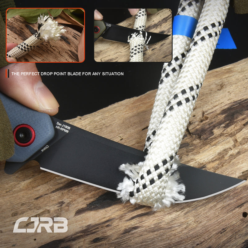 CJRB GOBI J1906 AR-RPM9 Steel Black PVD Blade G10 Handle Folding Knives