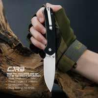 CJRB Pyrite J1925 AR-RPM9 Steel Stone Wash Blade G10 Handle Folding Knives