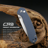 CJRB Pyrite J1925 AR-RPM9 Steel Stone Wash Blade G10 Handle Folding Knives