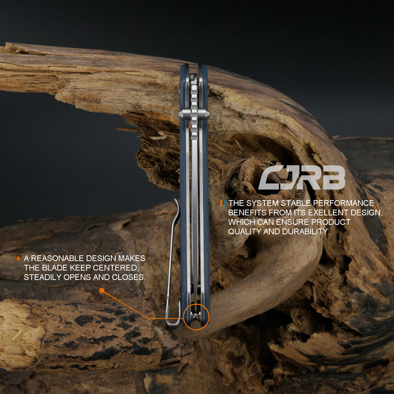 CJRB Pyrite J1925 AR-RPM9 Steel Stone Wash Blade G10 Handle Folding Knives