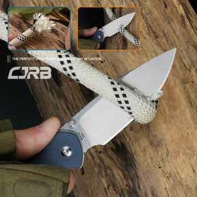 CJRB Pyrite J1925 AR-RPM9 POWDER STEEL STONE WASH BLADE G10 HANDLE FOLDING KNIVES