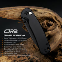 CJRB Pyrite J1925 AR-RPM9 Steel Blade Steel Handle Folding Knives
