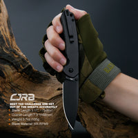 CJRB Pyrite J1925 AR-RPM9 Steel Blade Steel Handle Folding Knives