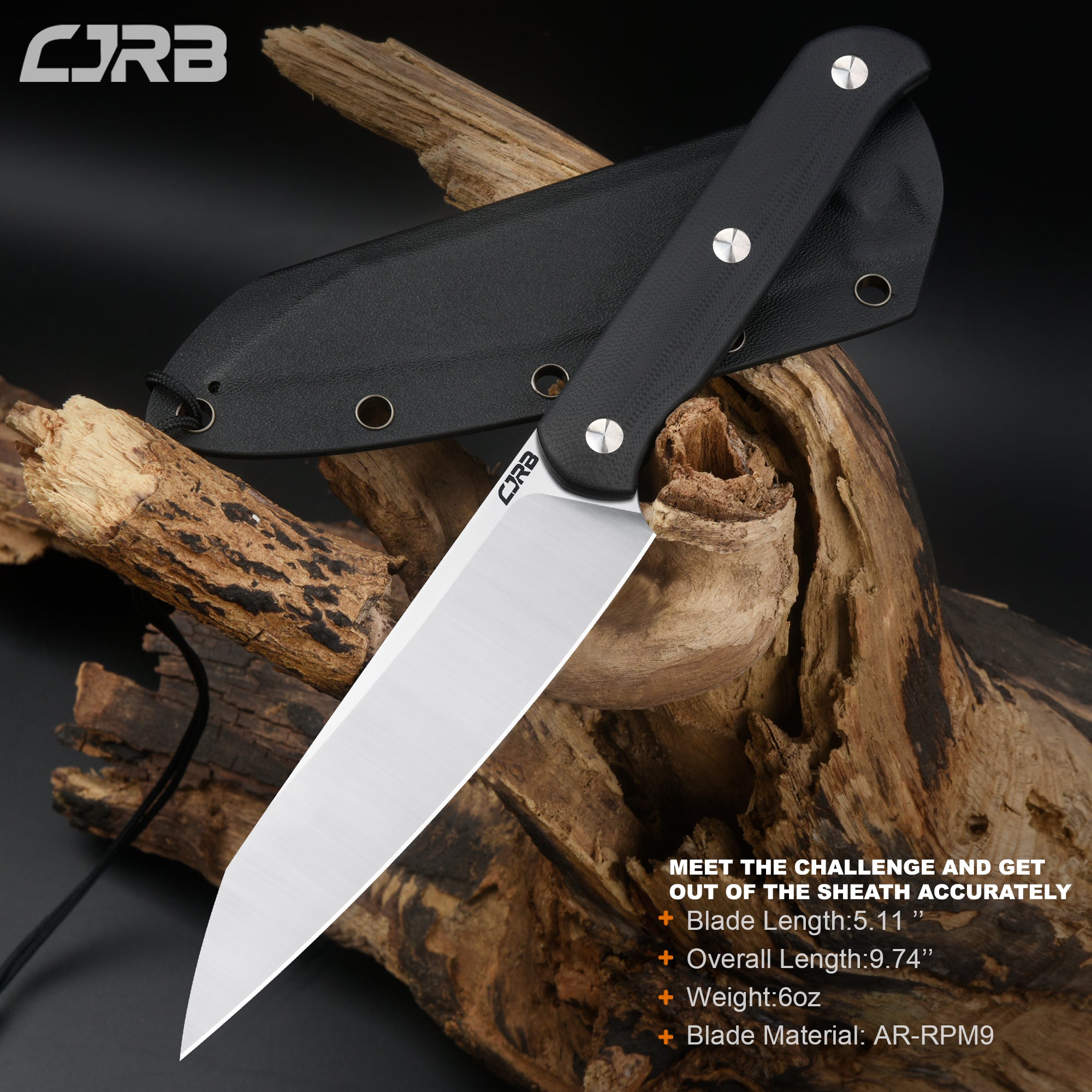 CJRB Silax J1921B AR-RPM9 Steel Blade G10 Handle Fixed Bl
