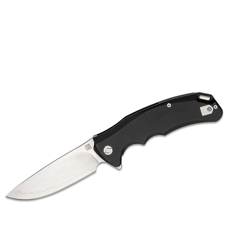 Artisan Cutlery Tradition ATZ-1702GD Damascus Blade Titanium TC4 Handle Folding Knives