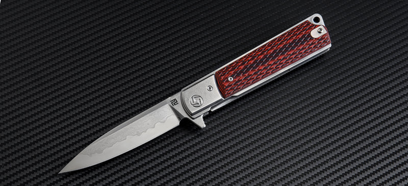 Artisan Cutlery Classic ATZ-1802GD Damascus Blade G10 Handle Folding Knives