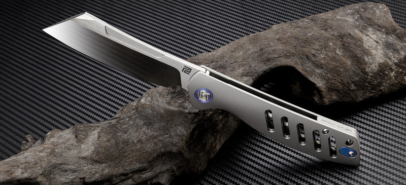 Artisan Cutlery Tomahawk ATZ-1815G M390 Blade Titanium Handle Folding Knives