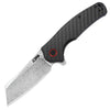 Cjrb Crag J1904 Rose Damascus Blade Carbon Fiber Handle Folding Knives - cjrb crag