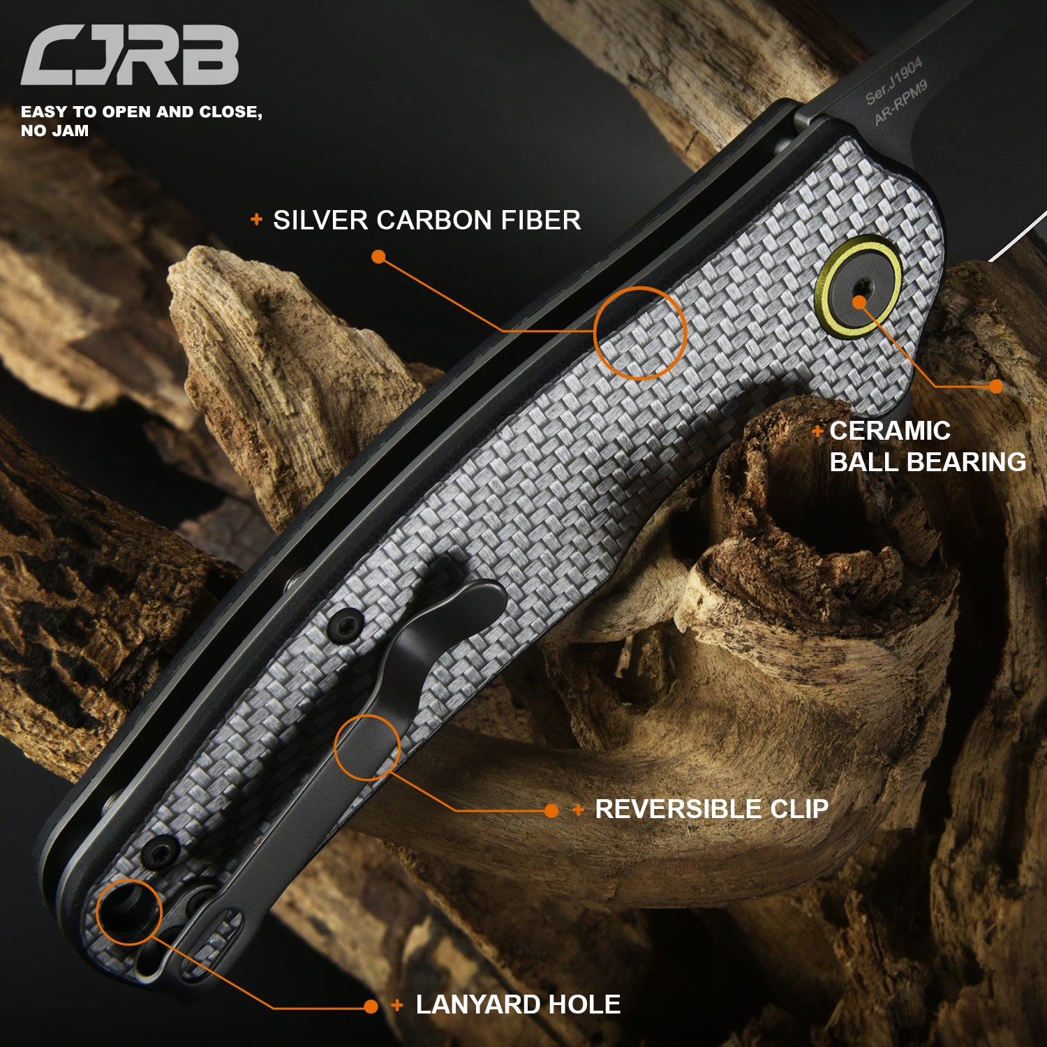 CJRB CRAG J1904 Folding Knife - Durable Cleaver-Style Blade