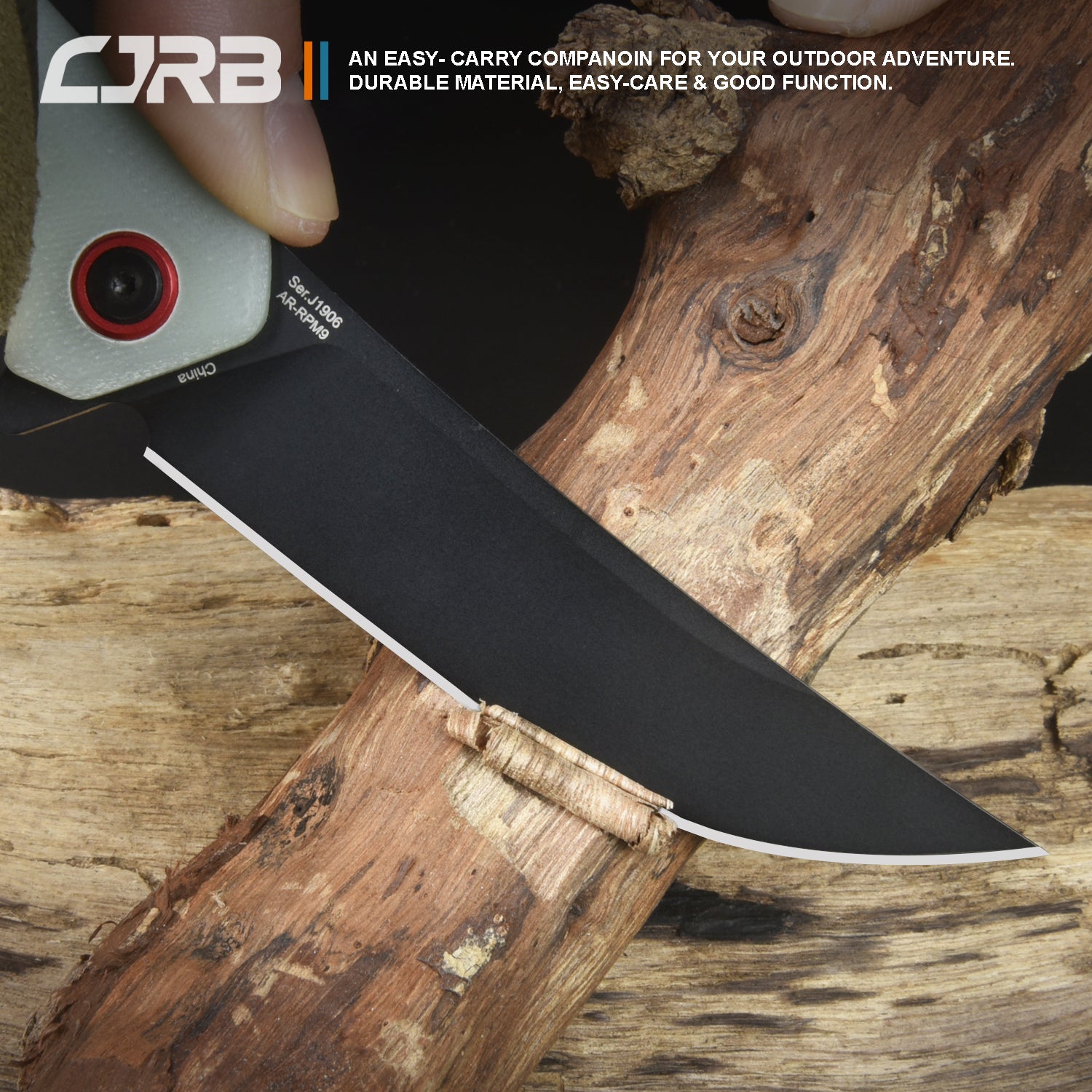 CJRB GOBI J1906 AR-RPM9 Powder Steel Black PVD Blade G10 Handle Folding Knives