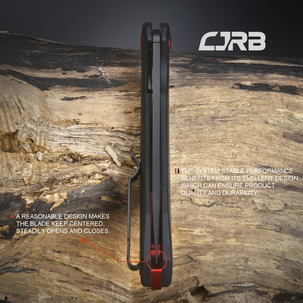 CJRB GOBI J1906 AR-RPM9 Steel Black PVD Blade G10 Handle Folding Knives