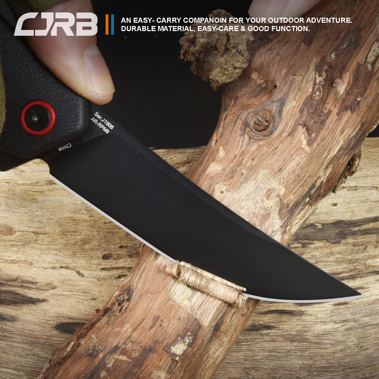 CJRB GOBI J1906 AR-RPM9 Powder Steel Black PVD Blade G10 Handle Folding Knives