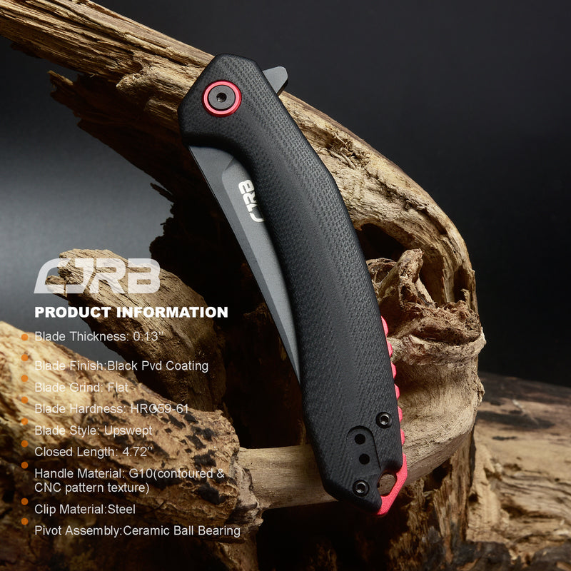 CJRB GOBI J1906 AR-RPM9 Steel Black PVD Blade G10 Handle Folding Knives