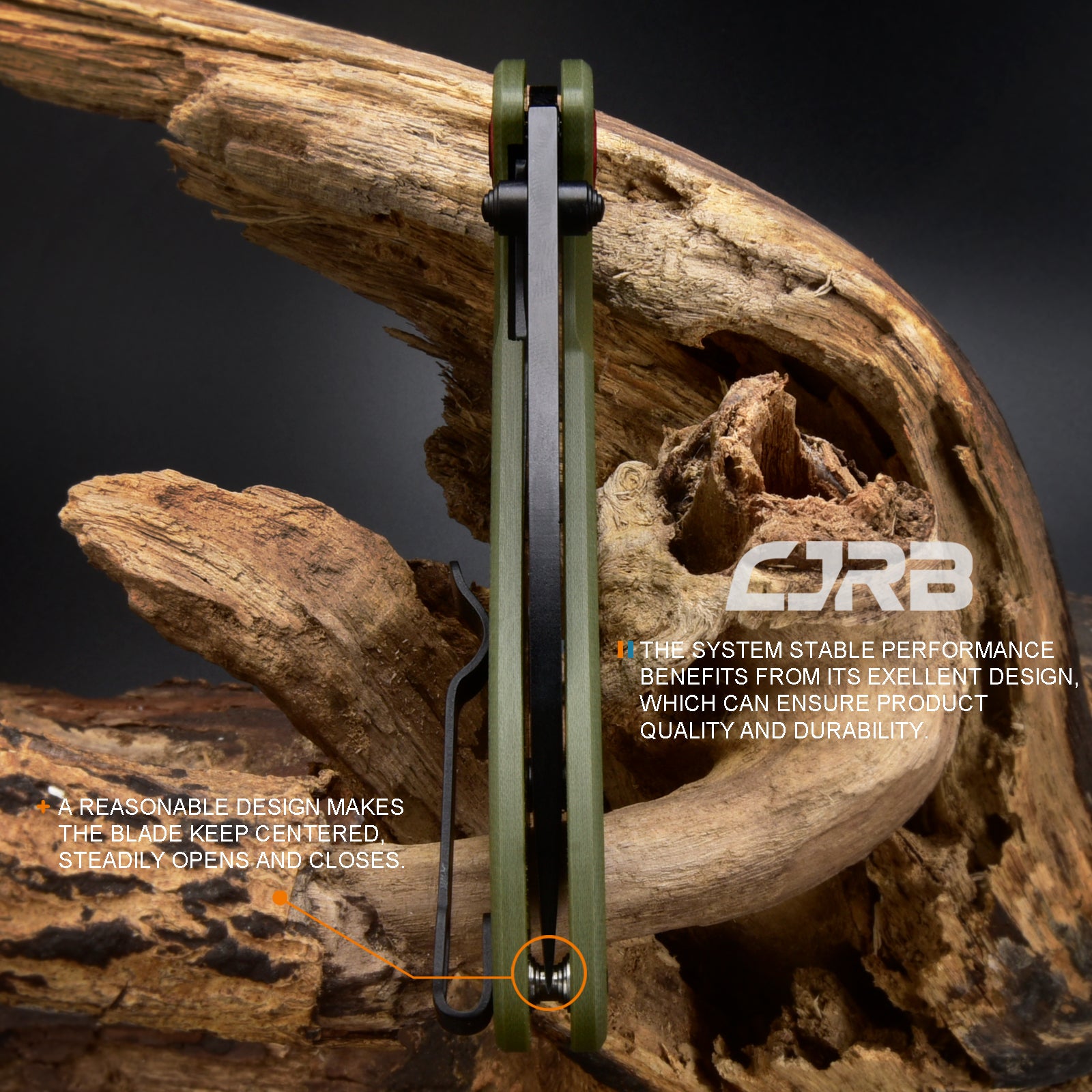 CJRB Feldspar J1912: AR-RPM9 Steel, Black PVD Coated Blade