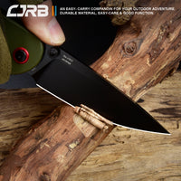 CJRB Feldspar J1912 AR-RPM9 Steel Black PVD Coated Blade G10 Handle Folding Knives - Green (J1912-BGN)