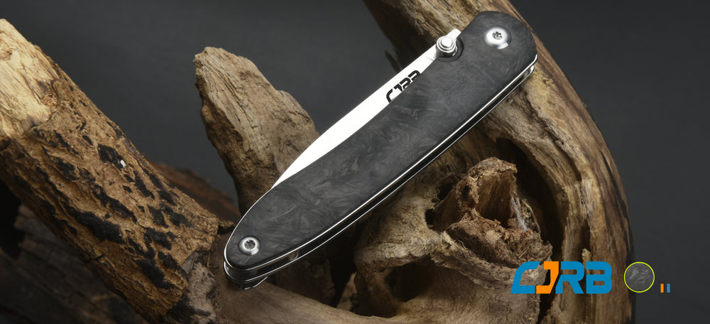 CJRB Ria J1917 AR-RPM9 Steel Blade Marbled Carbon Fiber Handle Folding Knives