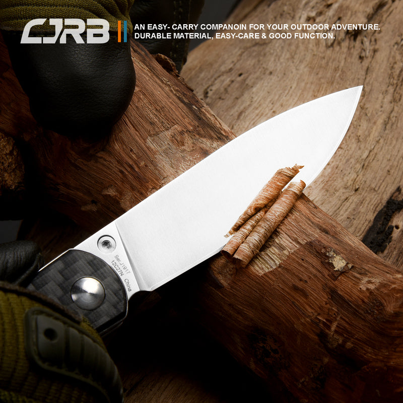CJRB Ria J1917 12C27 Blade Carbon Fiber Handle Folding Knives