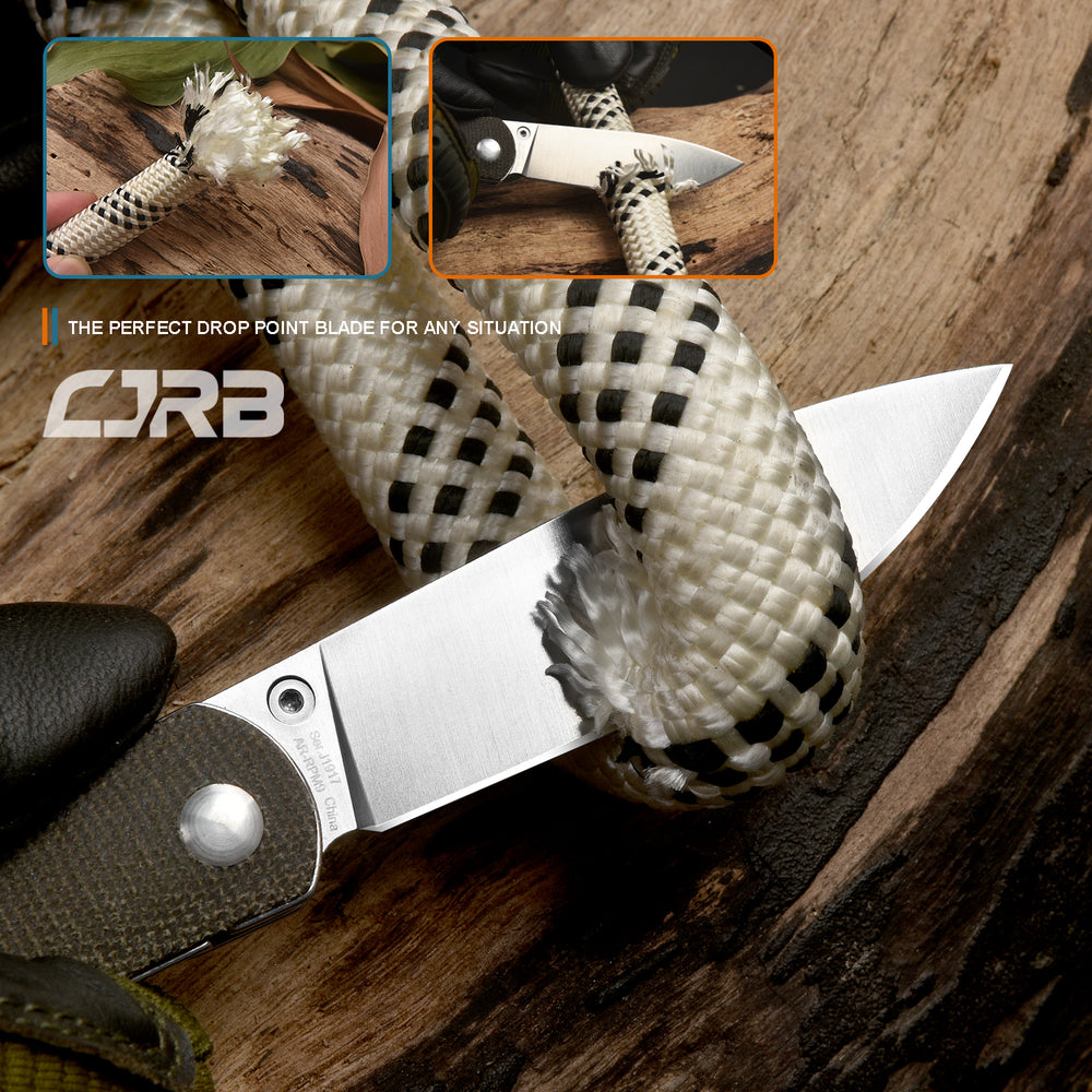 CJRB Ria J1917 AR-RPM9 Steel Blade Micarta Handle Folding Knives