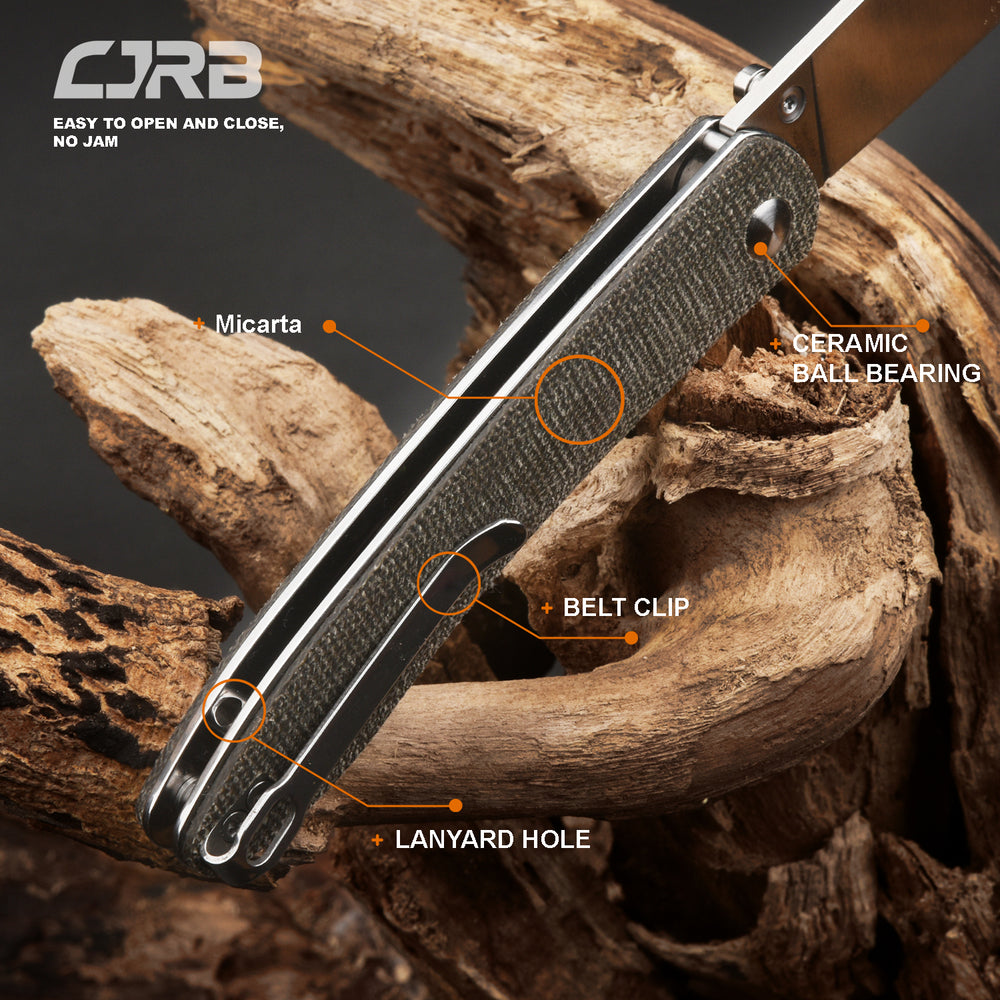 CJRB Ria J1917 AR-RPM9 Steel Blade Micarta Handle Folding Knives