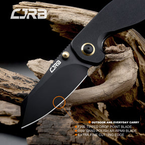 CJRB MORE MAILEAH J1918L BLACK PVD COATED AR-RPM9 POWDER STEEL BLADE FOLDING KNIVES