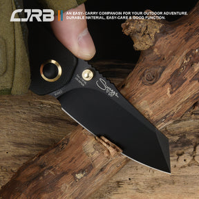 CJRB MORE MAILEAH J1918L BLACK PVD COATED AR-RPM9 POWDER STEEL BLADE FOLDING KNIVES