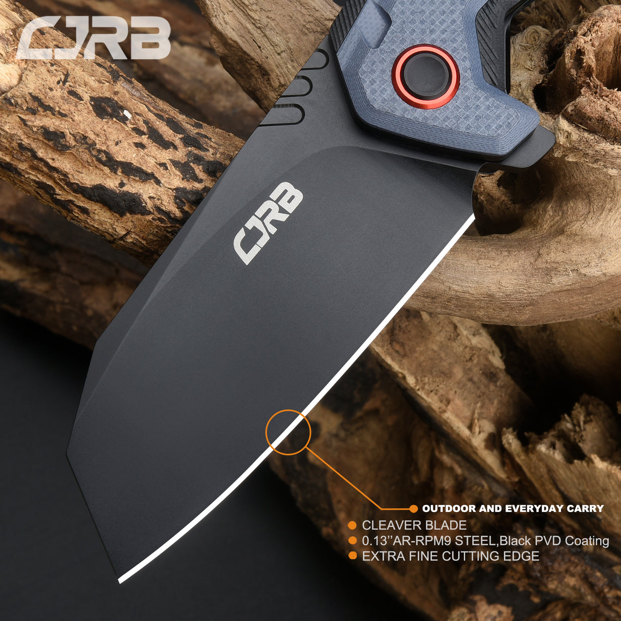CJRB TIGRIS J1919 AR-RPM9 Powder Steel Black PVD Blade Black&Blue G10 Handle Pocket Knife Folding Knife EDC Knife