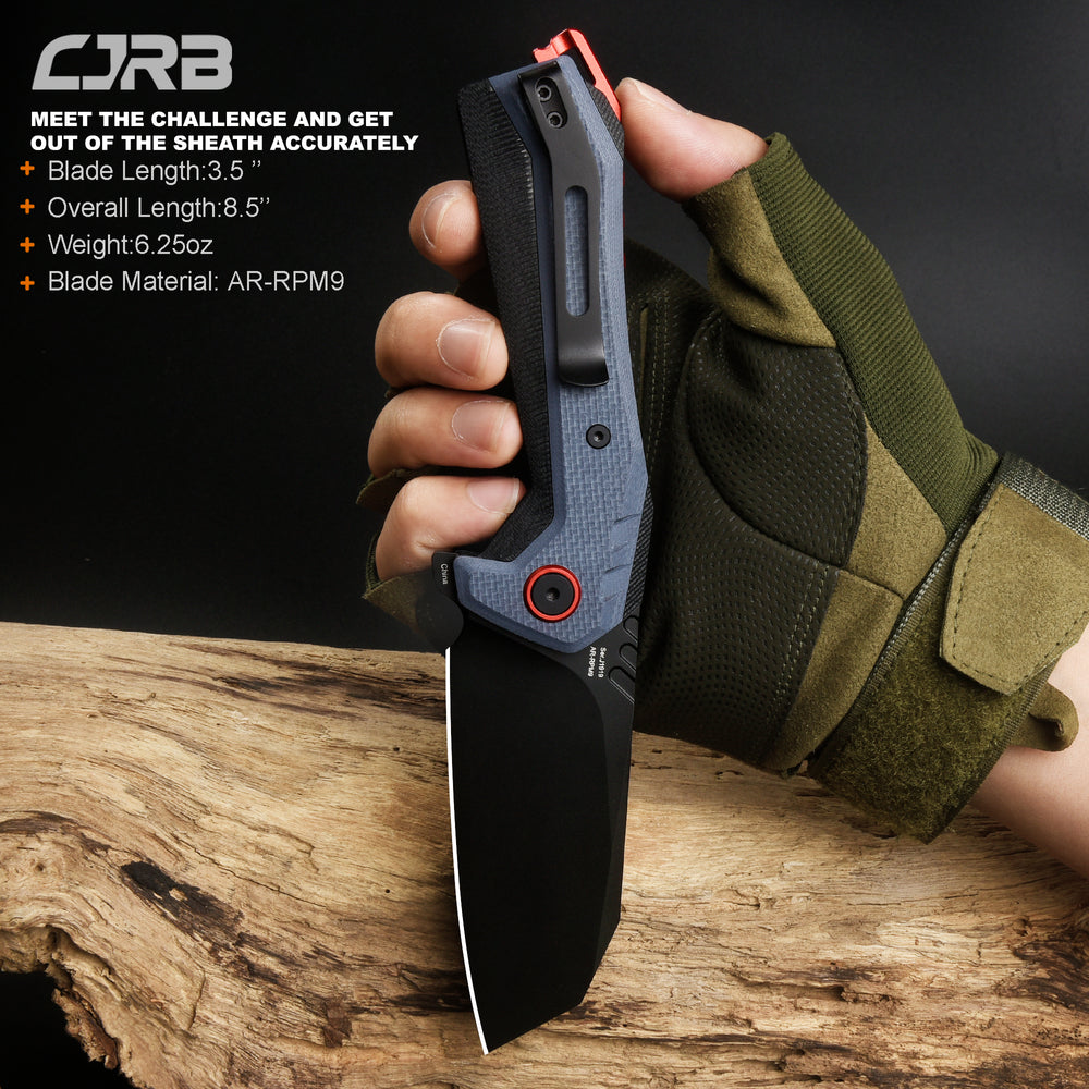CJRB TIGRIS J1919 AR-RPM9 Steel Black PVD Blade Black&Blue G10 Handle Pocket Knife Folding Knife EDC Knife