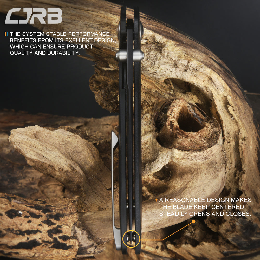 CJRB SCORIA J1920 AR-RPM9 Steel Black PVD Blade Black G10 Handle Tactical Knife Folding Knife EDC Knife