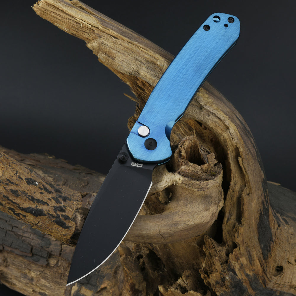 CJRB Pyrite J1925 AR-RPM9 Steel Blade Steel Handle Folding Knives Blue