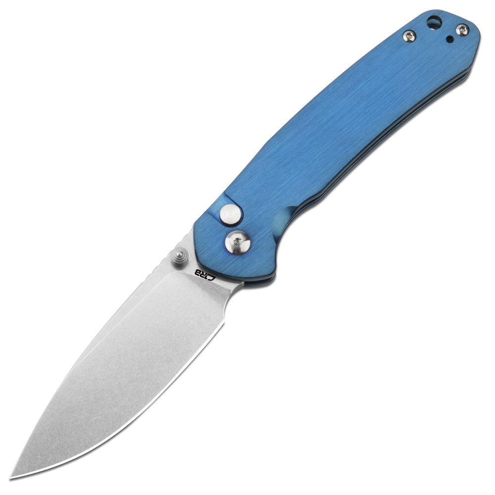 CJRB Pyrite J1925 AR-RPM9 Steel Blade Steel Handle Folding Knives Blue