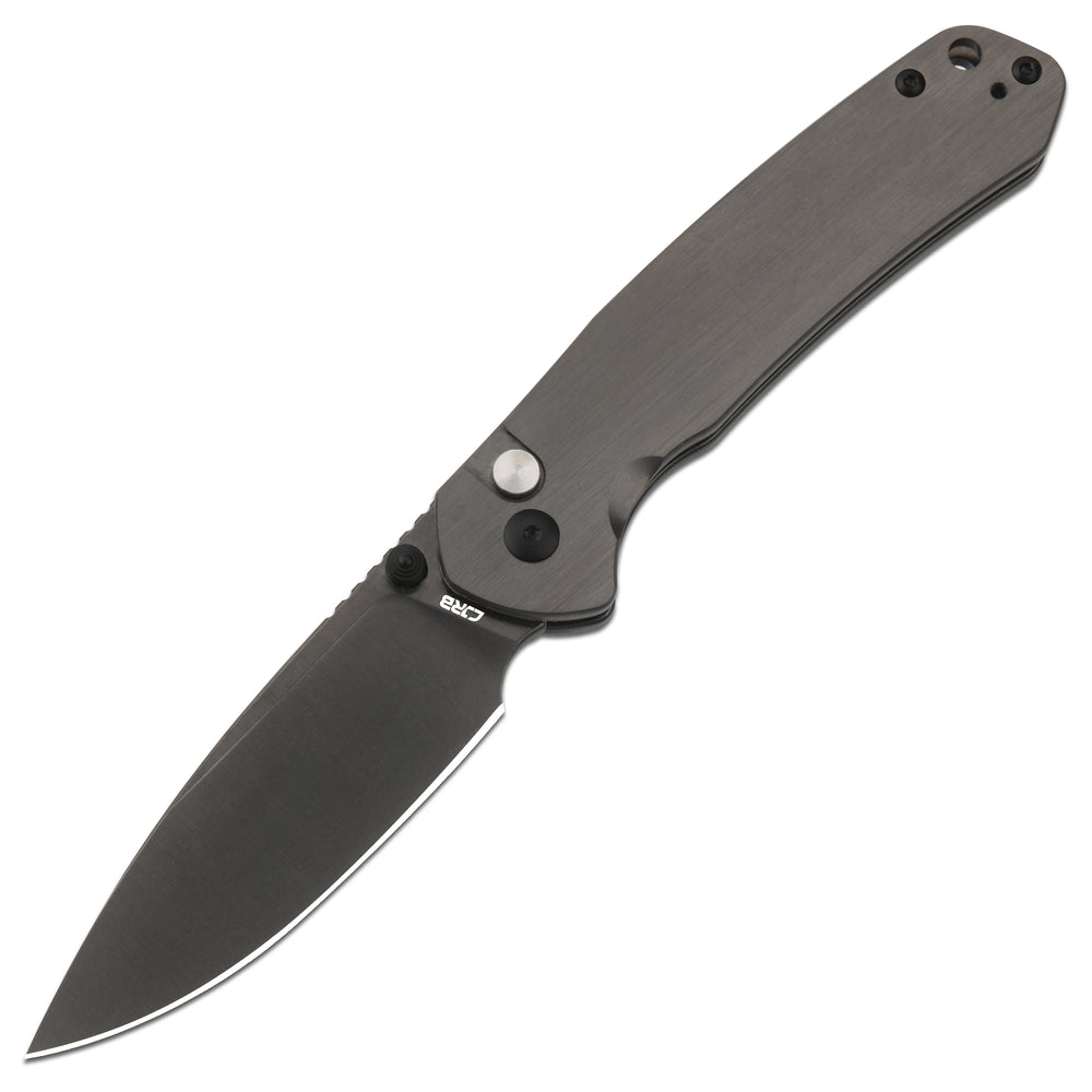 CJRB Pyrite J1925 AR-RPM9 Steel Blade Steel Handle Folding Knives Smoky Gray