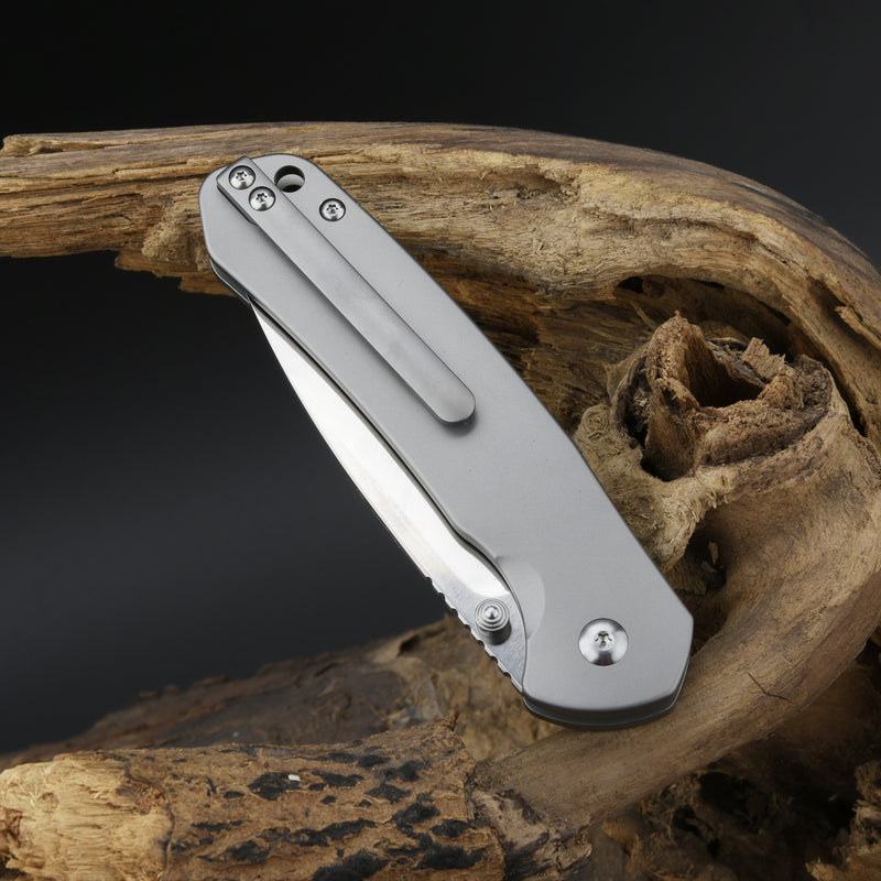 CJRB PYRITE J1925Ti-ODG S35VN BLADE TITANIUM AND MICARTA HANDLE FOLDING KNIVES(LIMITED EDITION) 