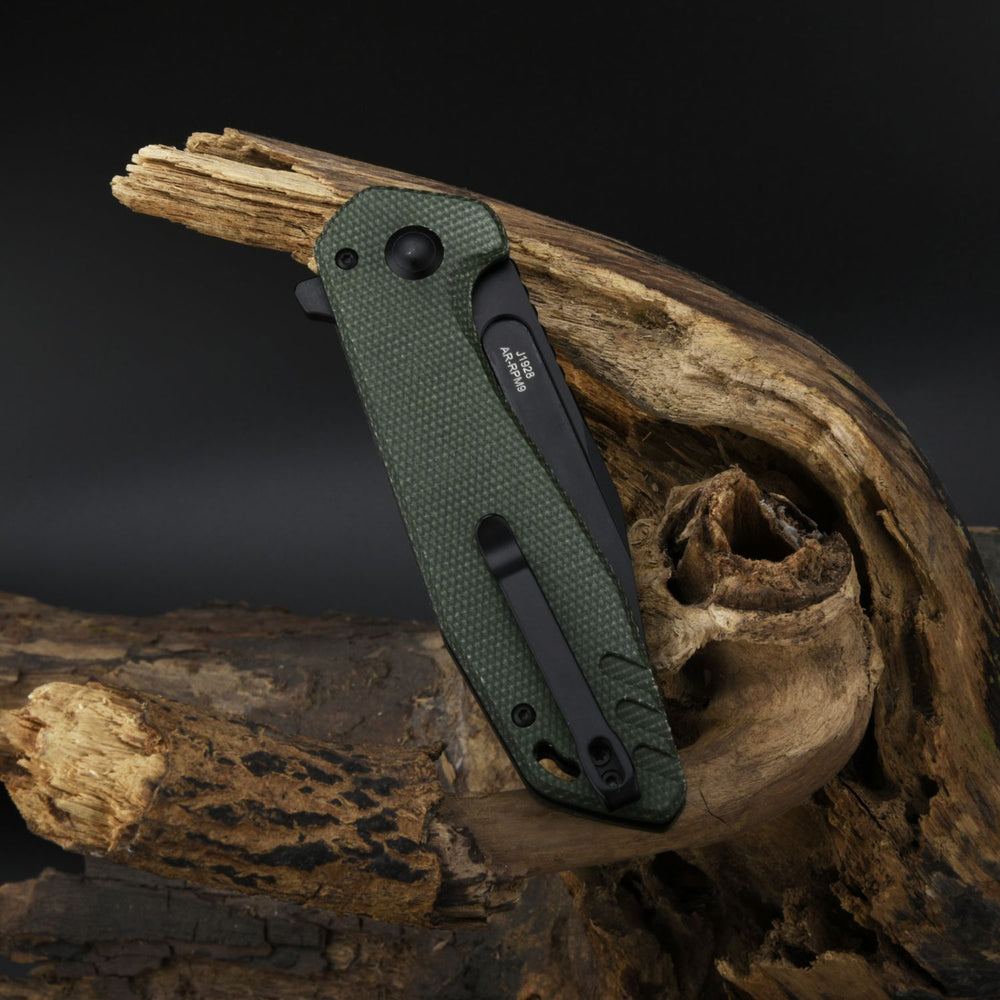 CJRB RIFF J1928 AR-RPM9 Steel Blade Micarta and G10 Handle Folding Knives