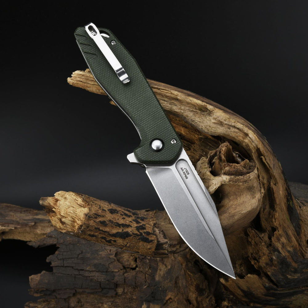 CJRB RIFF J1928 AR-RPM9 Steel Blade Micarta and G10 Handle Folding Knives