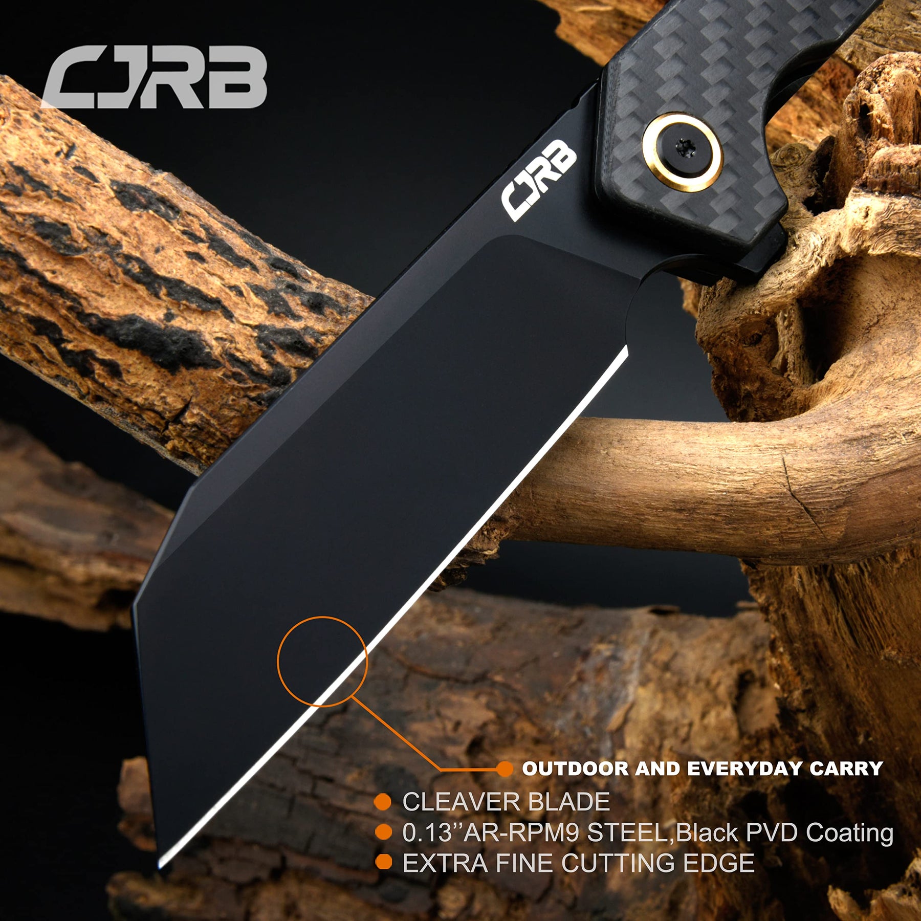 CJRB Rampart J1907 D2 Blade Carbon Fiber Handle Folding Knives