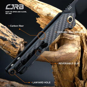 CJRB Rampart J1907 D2 Blade Carbon Fiber Handle Folding Knives